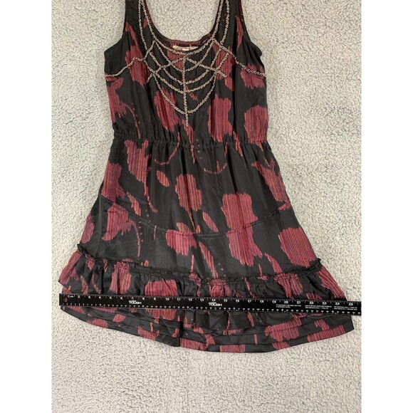 Anthropologie Ecote Beaded Tapestry Dress Red Black Floral Embellished - Picture 9 of 13